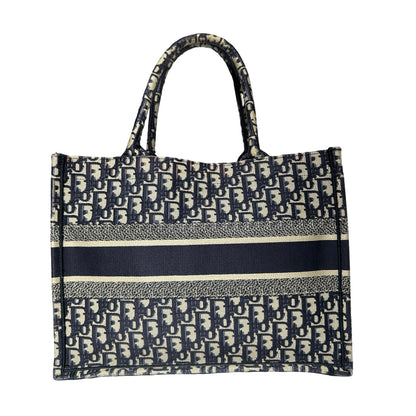 Used DIOR Canvas Used Dior Canvas Book Tote Tote Navy Blue Tote Bag Navy Blue