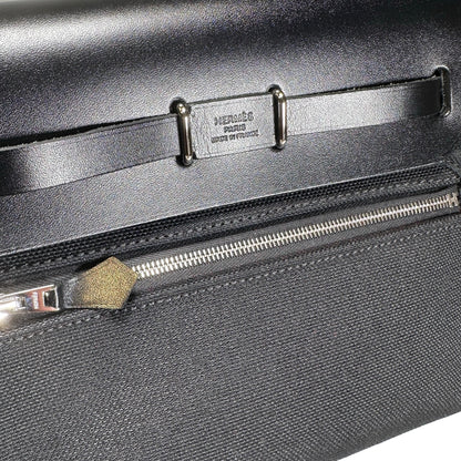 Brand New HERMES Toile Leather Herbag Zip 31 Crossbody Bag Black