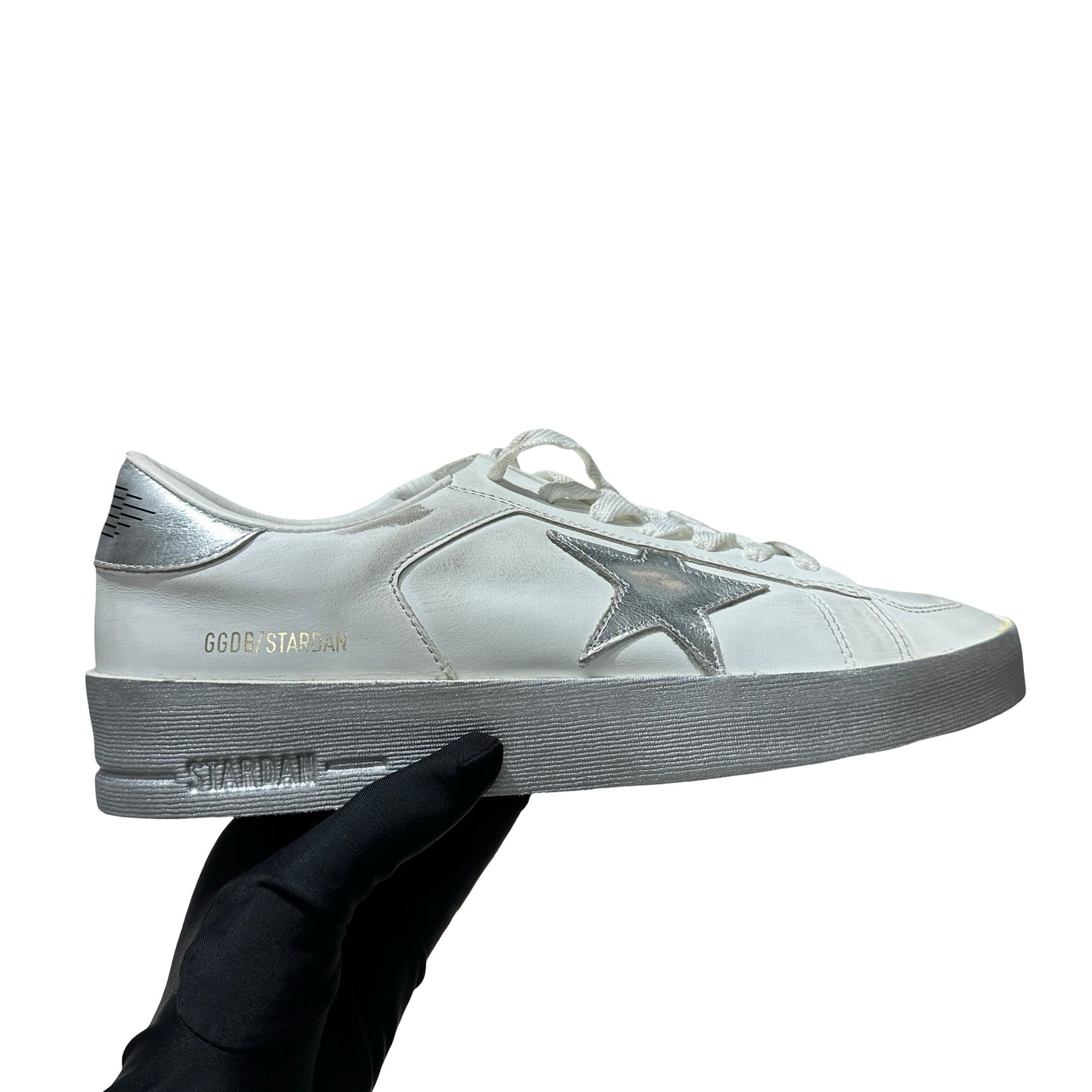 Unused GOLDEN GOOSE Stardan Sneakers Shoes White Silver