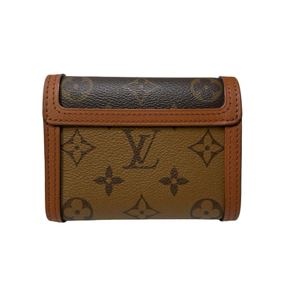 Used LOUIS VUITTON Monogram Monogram Reverse Portefeuille Dauphine Compact Wallet Brown Caramel