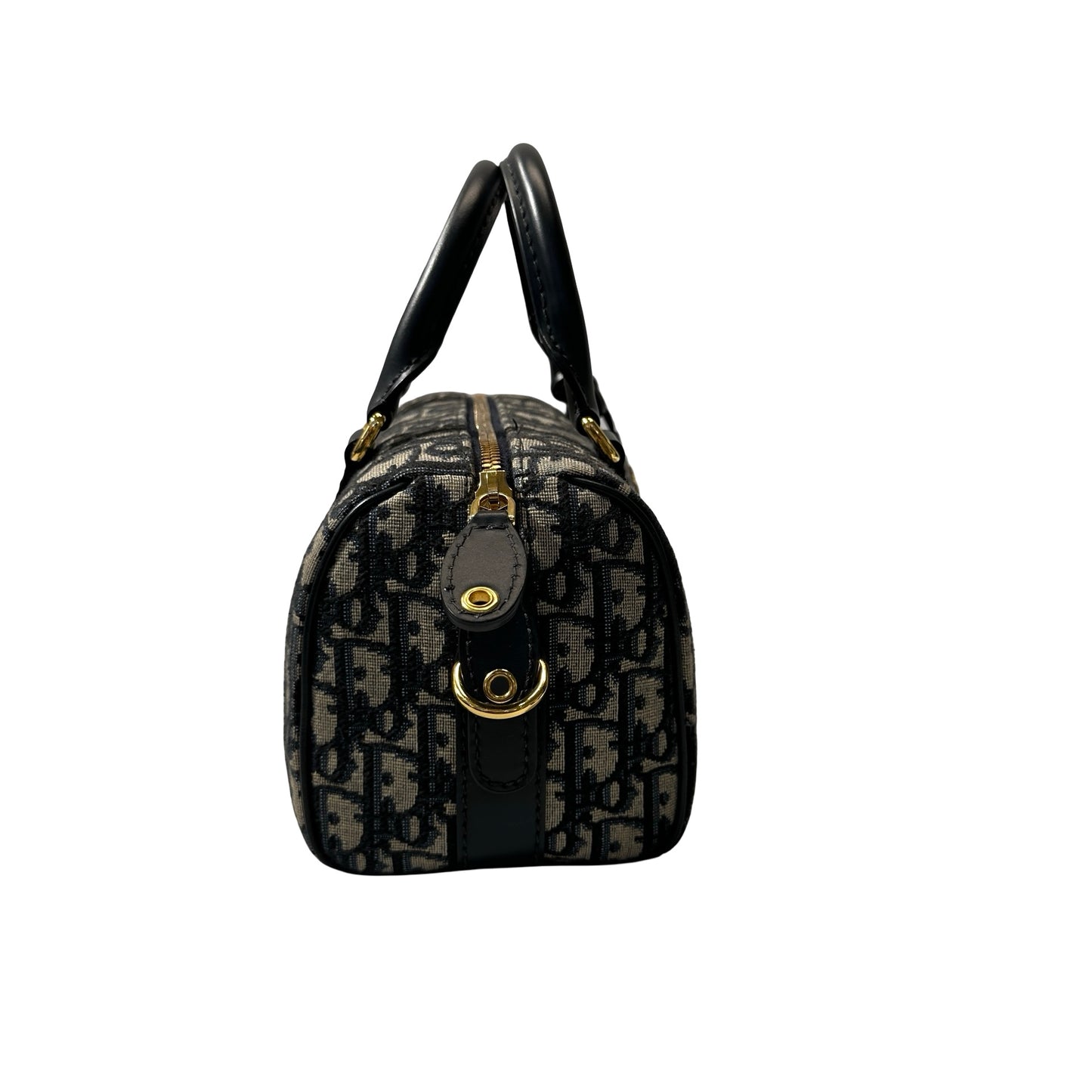 Used DIOR Boston Cross Body Bag Navy GHW