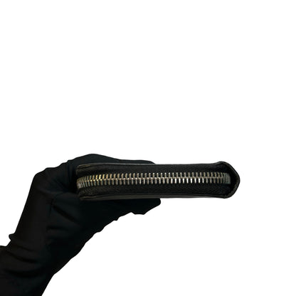 Used Louis Vuitton Taiga Long Wallet Black PHW