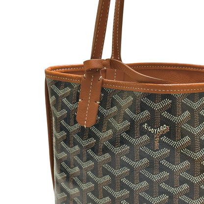 Used GOYARD Goyardine Hobo Tote Bag Black Brown