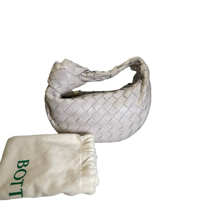 Used BOTTEGA VENETA Intrecciato Leather Jodie Handbag White GHW