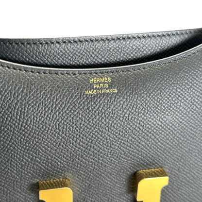 Brand New HERMES Epsom Constance Mini Cross body bag Black Gold Hardware