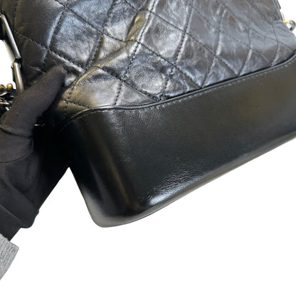 Used CHANEL Quilted Calfskin Gabrielle Hobo Shoulder Bag Black