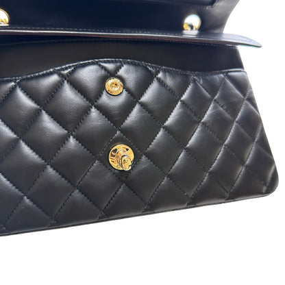 Used CHANEL Lambskin CF 25 Clambskin Chain Shoulder Bag Black