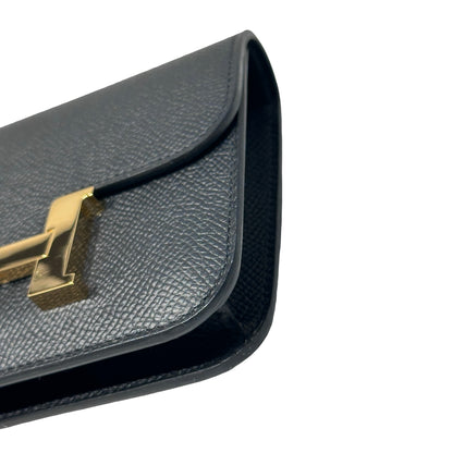 Used HERMÈS Calfskin Leather Constance Slim Cross Body Bag Black GHW