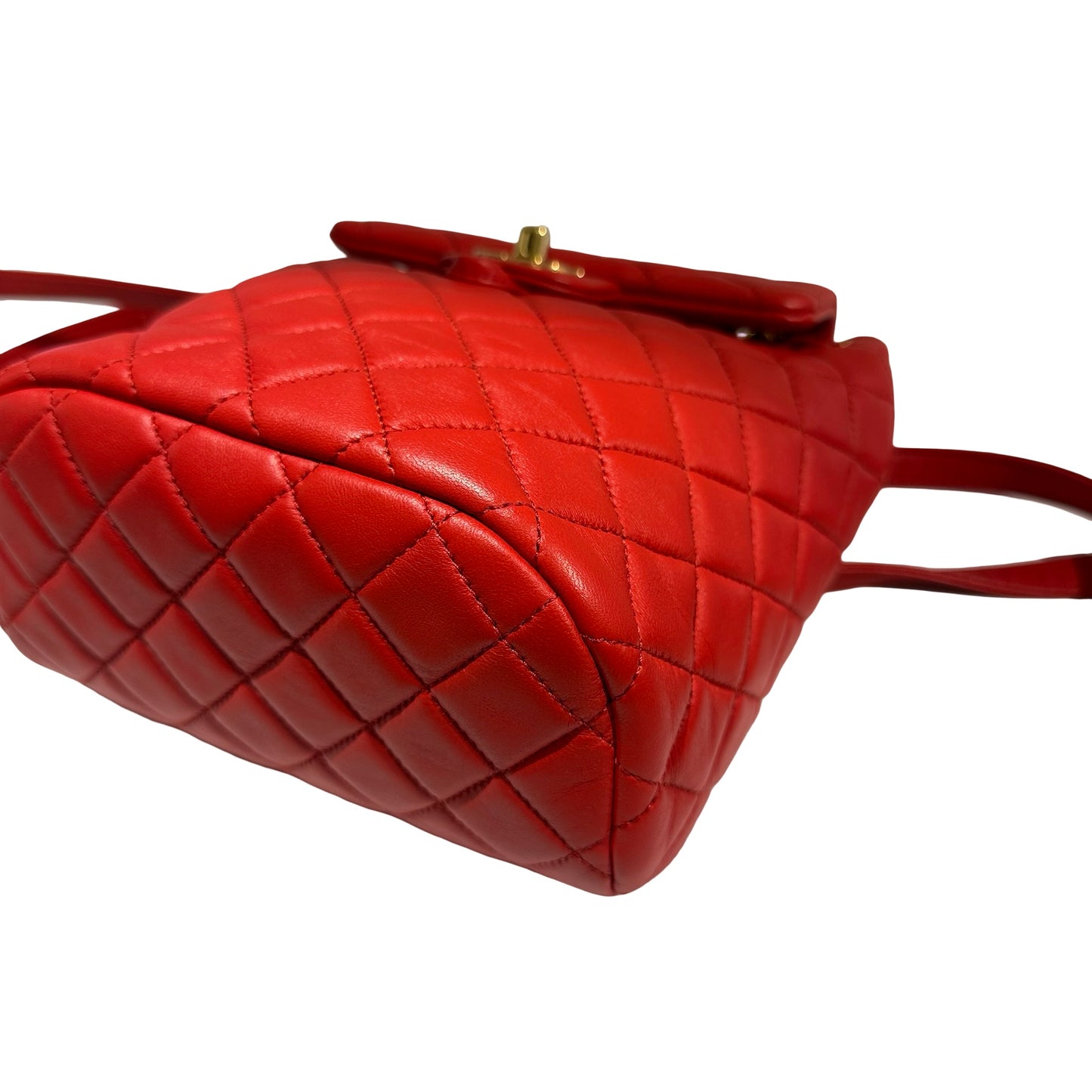 Used CHANEL Lambskin Urban Spirit Backpack Backpack Red