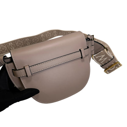 Used LOEWE Calfskin Gate Dual Crossbody Bag Taupe