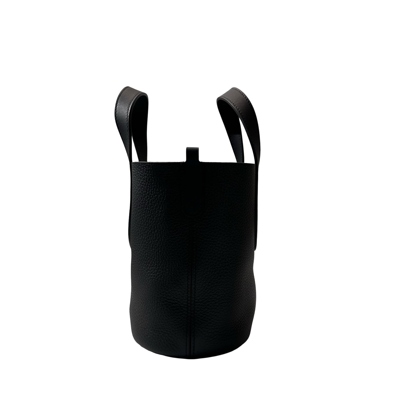 New HERMÈS Clemence leather IN THE LOOP 18 Bucket Bag Black