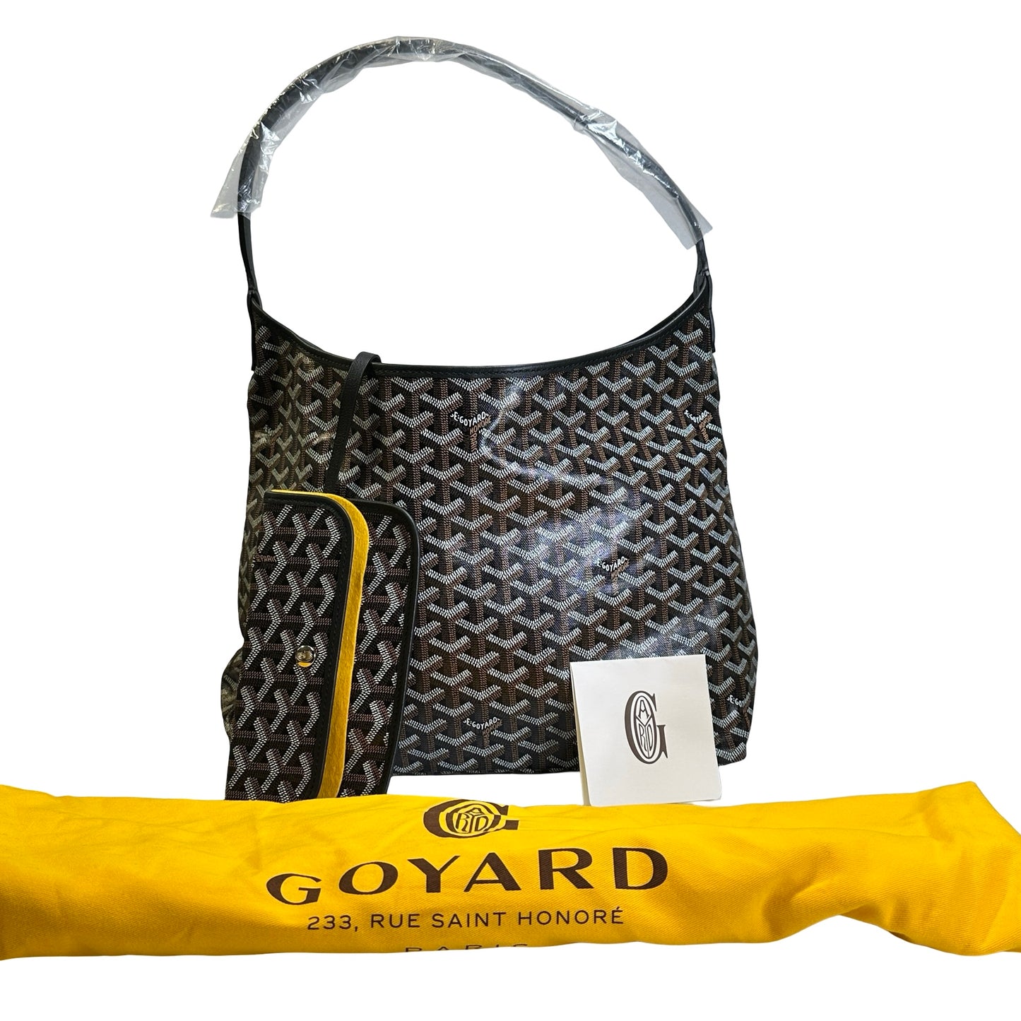 Used GOYARD Monogram BOHEME HOBO Hobo Bag Black Brown White