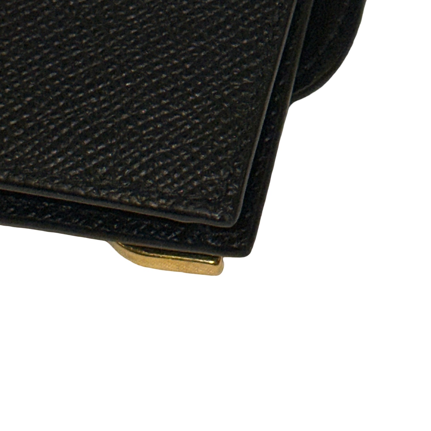 Used DIOR Goatskin Saddle Flap Card Holder Black GHW