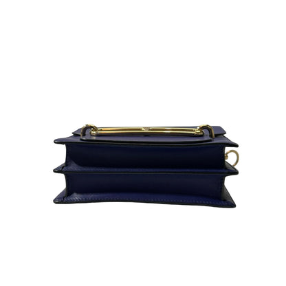 Used HERMÈS Allegro Calfskin MINI ROULIS Shoulder Bag M3 Bleu Encre GHW