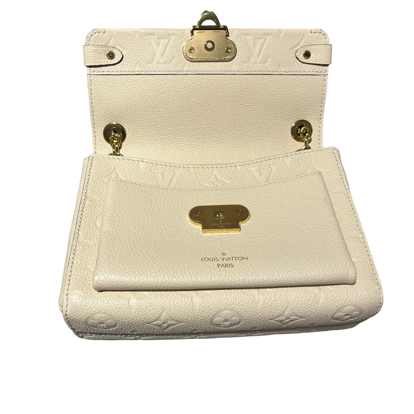 Used LOUIS VUITTON Monogram Empreinte Leather Vavin BB Shoulder Bag Ivory GHW