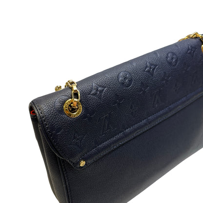 Used LOUIS VUITTON Monogram Empreinte Leather Pochette Metis Shoulder Bag Navy GHW