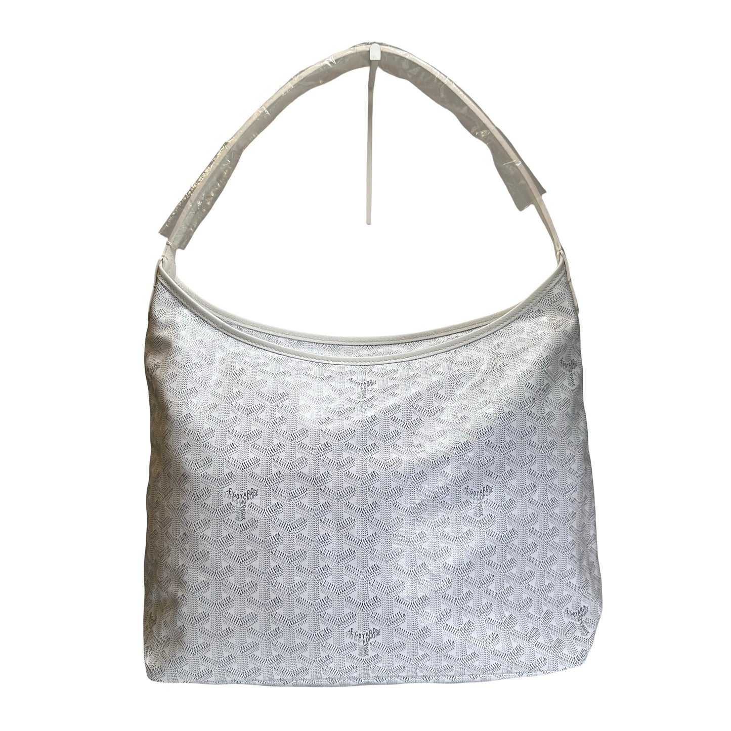 Used GOYARD Canvas Hobo Bag Shoulder Bag White PHW