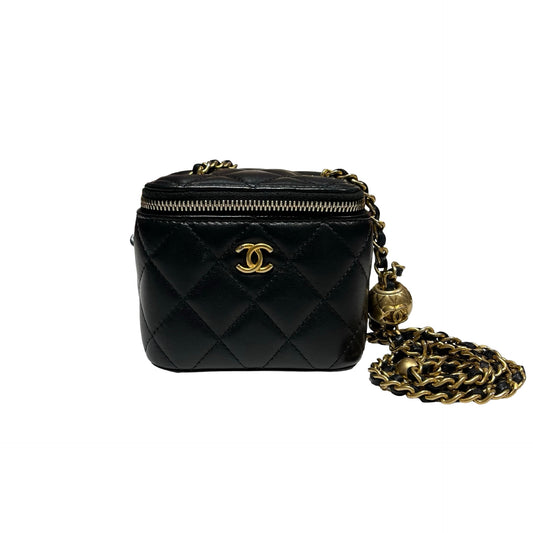 CHANEL VANITY WITH GOLD BALL BAG [3000530]