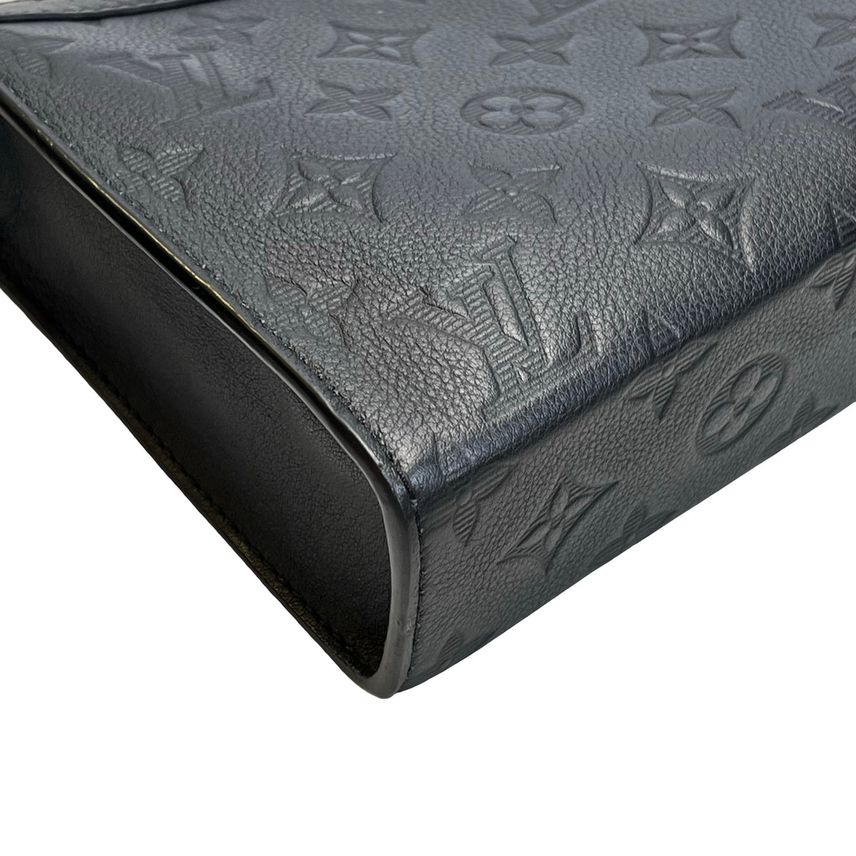 Used LOUIS VUITTON Monogram Empreinte Pochette Cle Clutch Black
