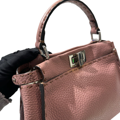 Used Fendi Peekaboo mini Shoulder Bag PHW Pink