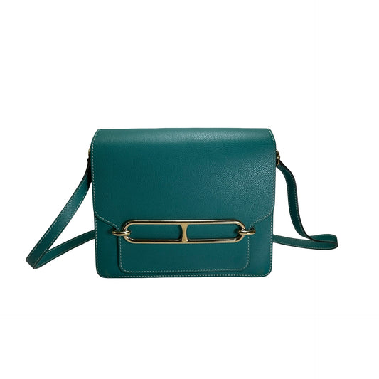 Used HERMES Epsom Roulis Shoulder Bag Green