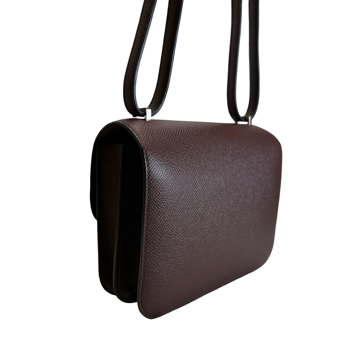 Used HERMES Epsom Mini Constance Crossbody Bag Rouge