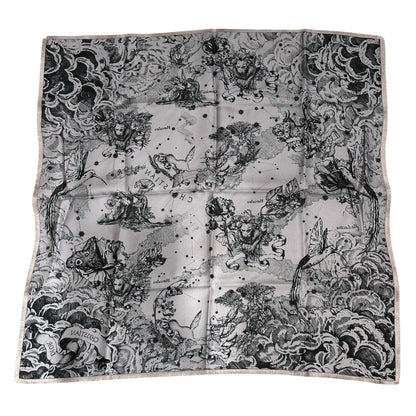 Used DIOR Toile de Jouy Toile de Jouy Scarf White Blue