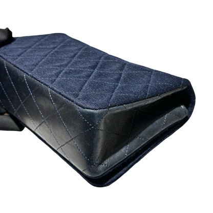 Used CHANEL Flap Cross Body Bag Navy Blue GHW