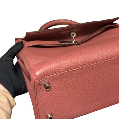 Used HERMES Togo Kelly 32 Handbag Pink
