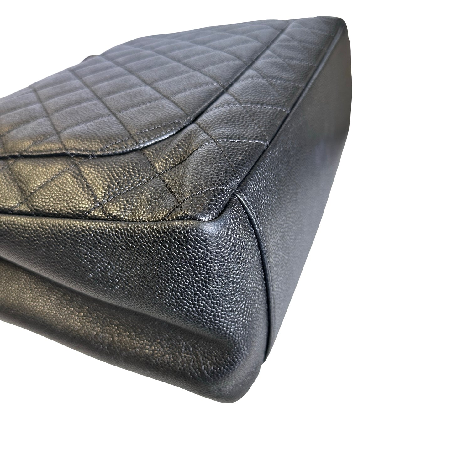 Used Chanel Caviar Leather GST Tote Bag Black GHW