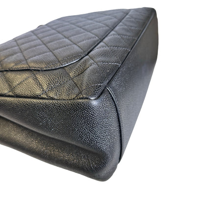 Used Chanel Caviar Leather GST Tote Bag Black GHW