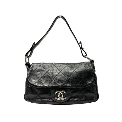 Used CHANEL Vintage Shoulder Shoulder Bag Black PHW