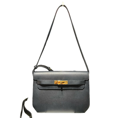 Used HERMÈS Kelly Depeches 25 Shoulder Bag Black GHW