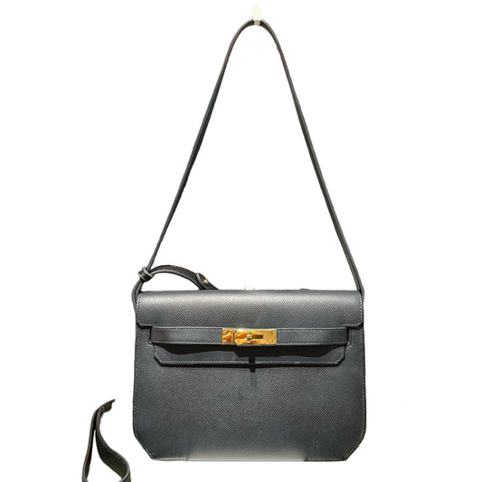 Used HERMÈS Kelly Depeches 25 Shoulder Bag Black GHW