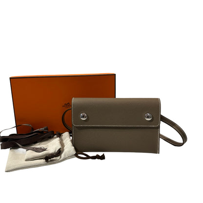New HERMÈS Epsom Snap to Go Shoulder Bag Etoupe (18) GHW