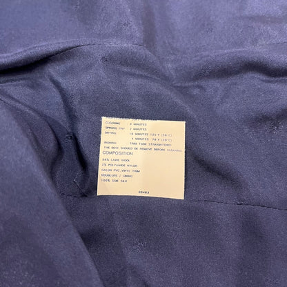 Used Chanel Wool Tweed short-sleeve jacket+skirt set Clothing Navy