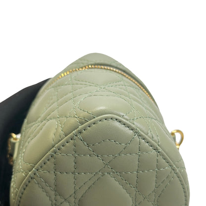 Used DIOR Cannage Dior Travel Vanity Case Vanity case Green GHW