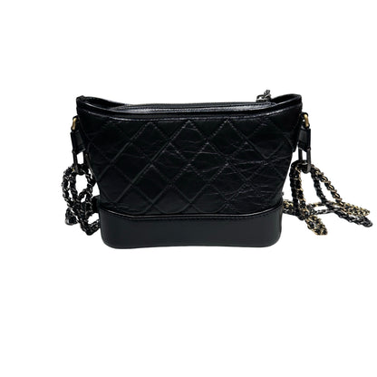 Used CHANEL Gabrielle small Chain Shoulder Bag Black PHW