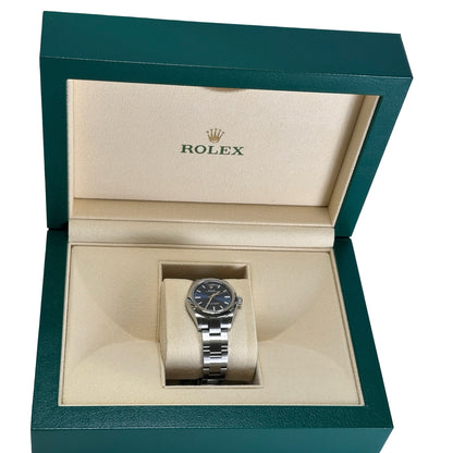 Used ROLEX Stainless Steel Oyster Perpetual Watch Blue Silver