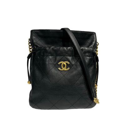 CHANEL BUCKET BAG BLACK GHW [3001201]