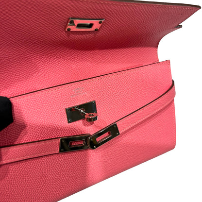 Used HERMÈS KELLY WALLET Wallet Pink PHW