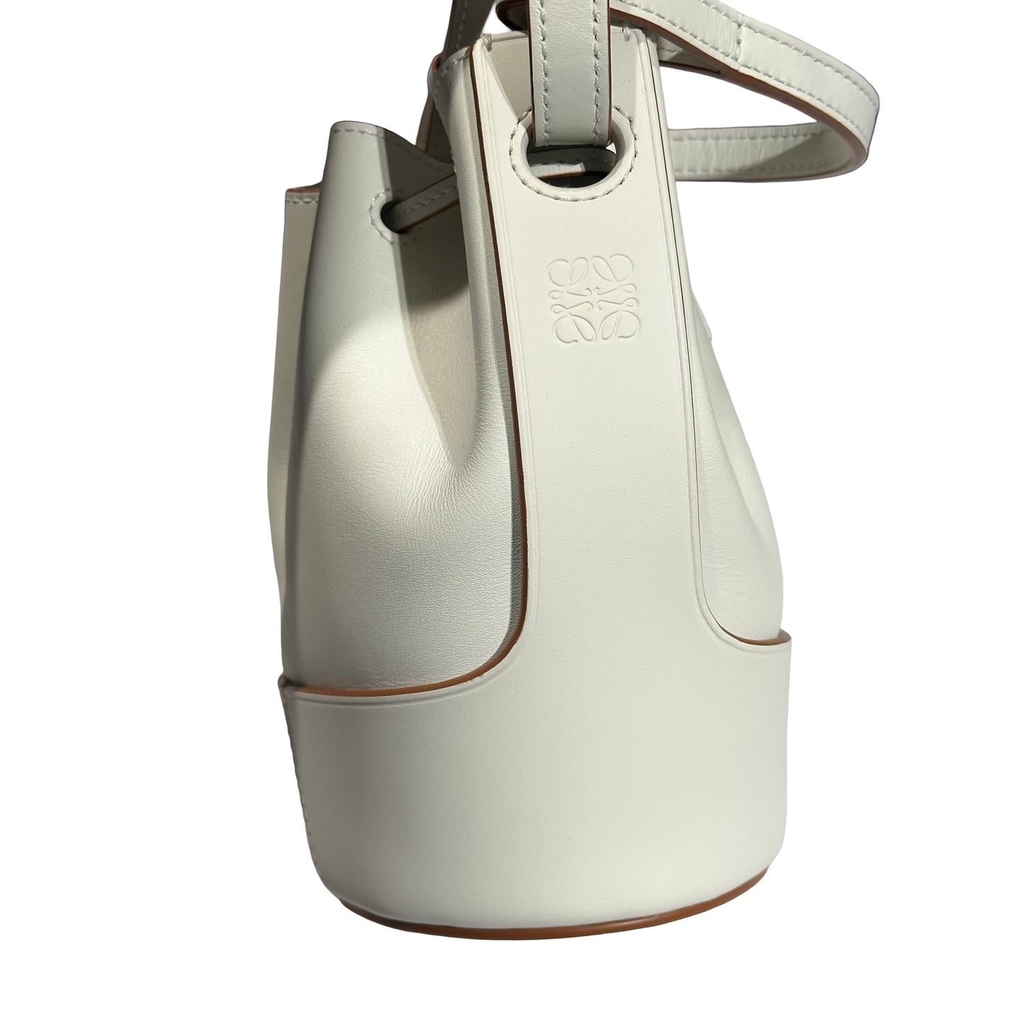 Used LOEWE Calfskin Leather Balloon Small Cross Body Bag White