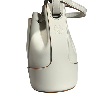 Used LOEWE Calfskin Leather Balloon Small Cross Body Bag White
