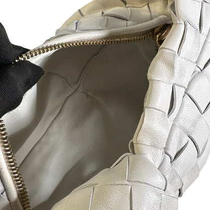 Used BOTTEGA VENETA Intrecciato Leather Jodie Handbag White GHW