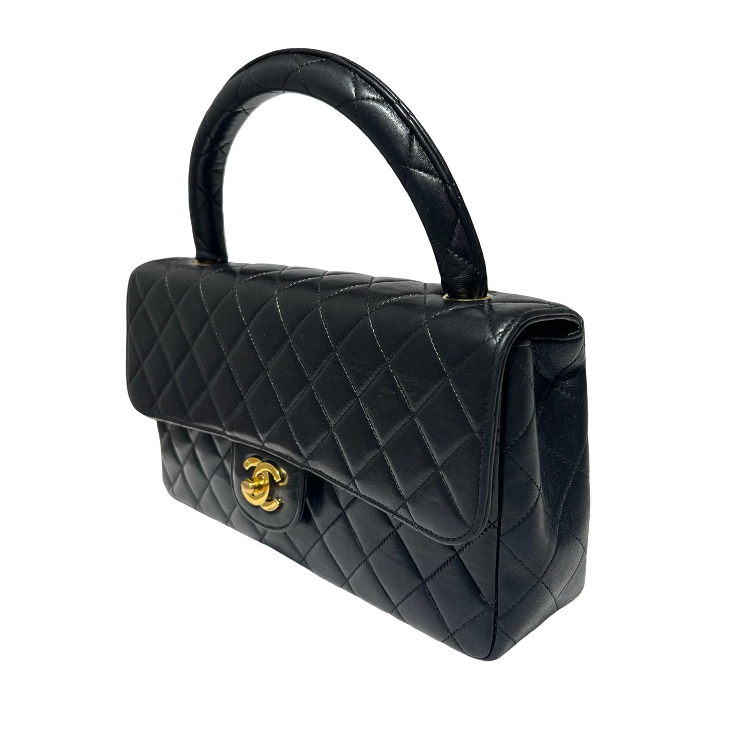 Matelasse Quilted Lambskin Kelly Flag bag Hand bag [101273]