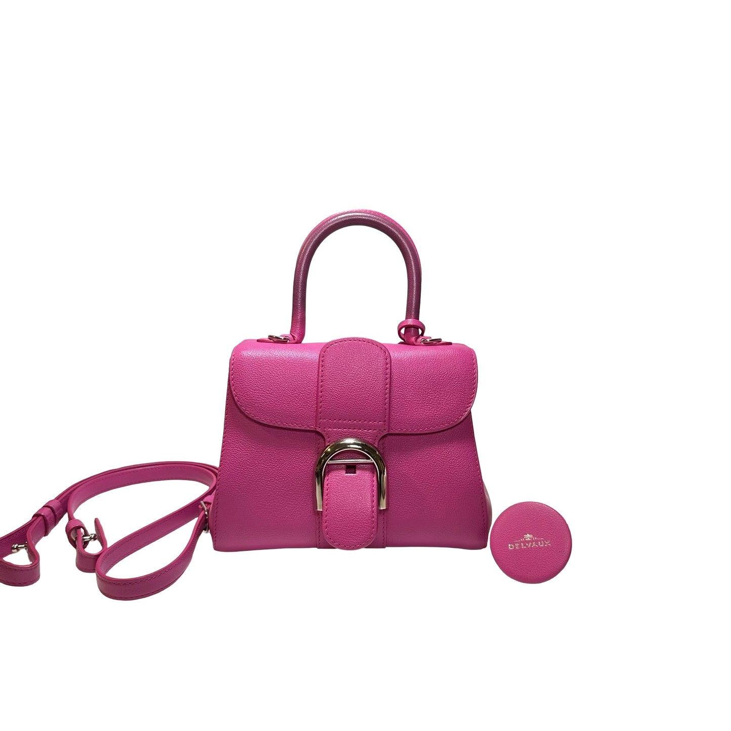 Used DELVAUX Calfskin Leather BRILLANT MINI Cross Body Bag