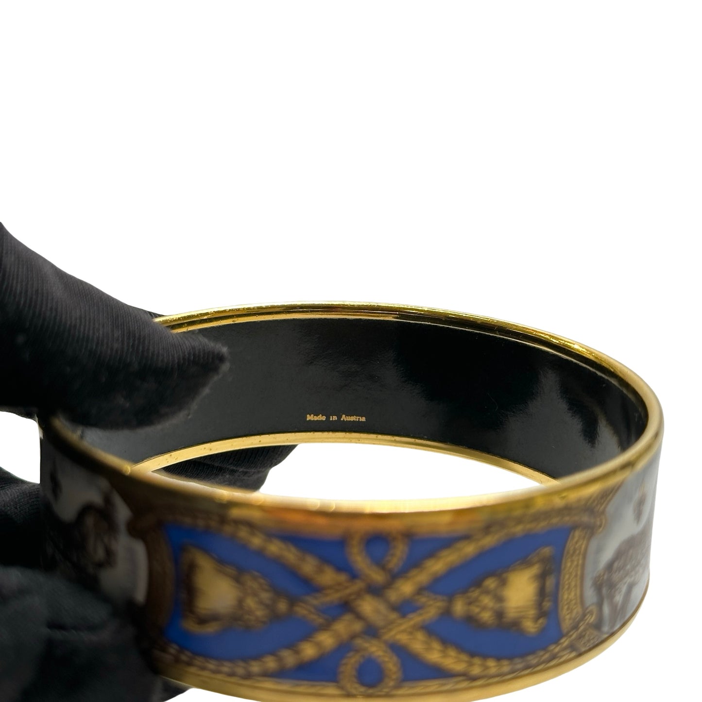 Used HERMES Enamel Enamel Bangle BANGLE Blue Gold