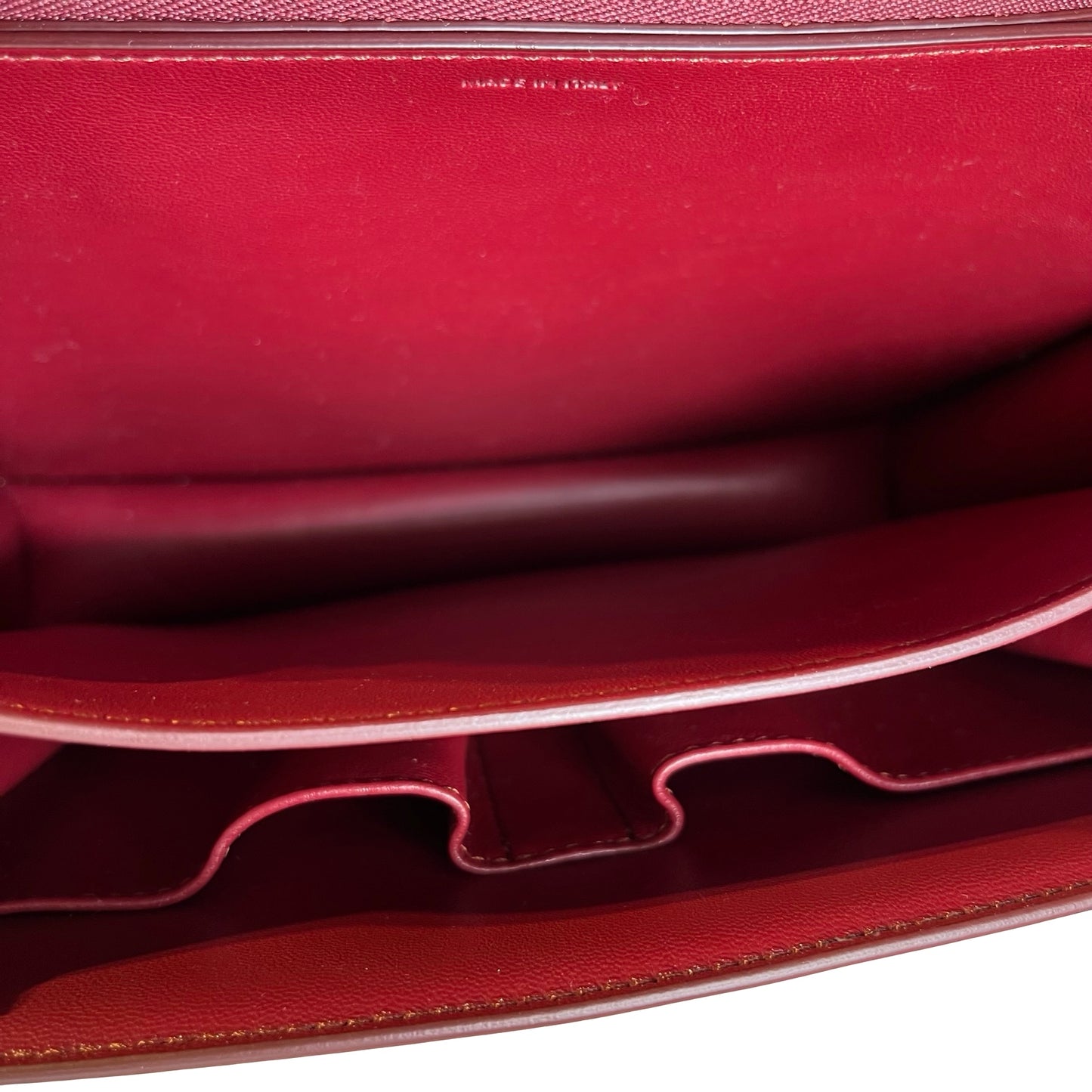 Used CELINE Solid Classic Box Bag Shoulder Bag Burgundy GHW