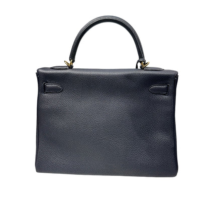 Used HERMÈS Kelly Bag GHW Navy Blue
