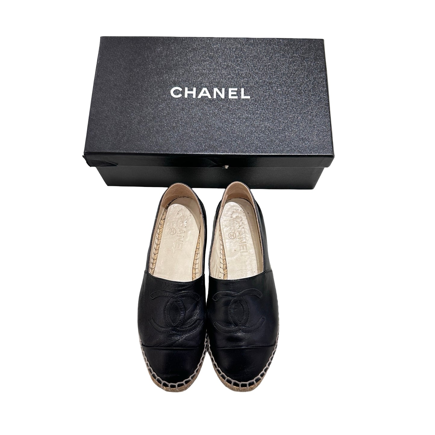 Used CHANEL Espadrilles Shoes Black